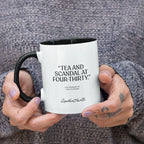 Agatha Christie 'Tea and Scandal at Four-Thirty' Mug - Ceramic (Black & White)