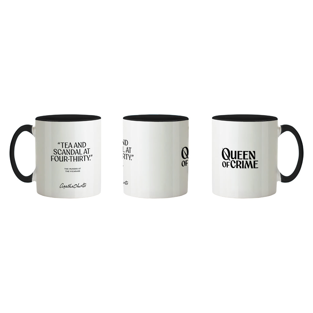 Agatha Christie 'Tea and Scandal at Four-Thirty' Mug - Ceramic (Black & White)
