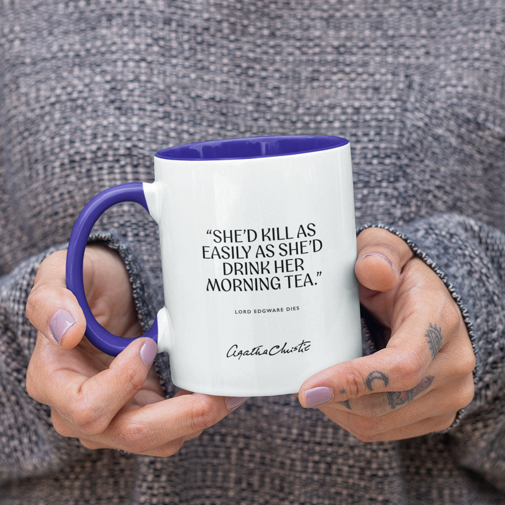 Agatha Christie 'Morning Tea' Mug - Ceramic (Cobalt Blue)