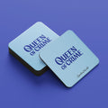 Agatha Christie 'Queen of Crime' Coaster - Cork-Backed (Blue)