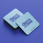 Agatha Christie 'Queen of Crime' Coaster - Cork-Backed (Blue)