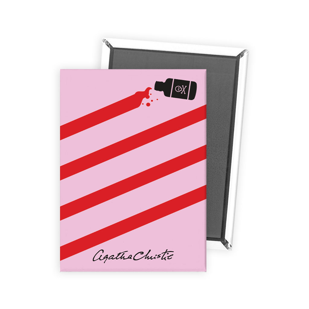 Agatha Christie 'Poison Stripes' Magnet (Red)