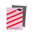 Agatha Christie 'Poison Stripes' Magnet (Red)
