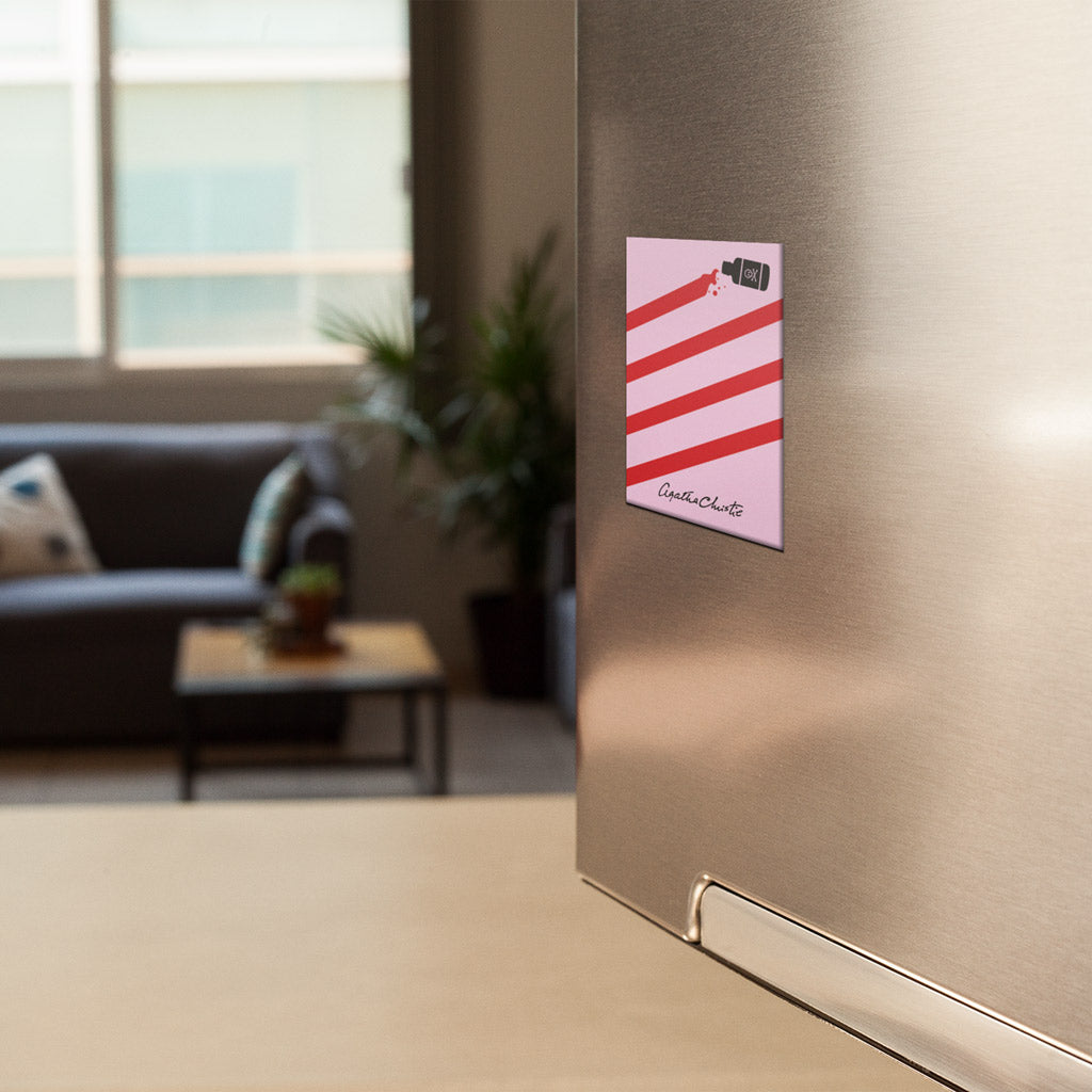 Agatha Christie 'Poison Stripes' Magnet (Red)