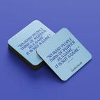 Agatha Christie 'Murder is Not a Game' Coaster - Hercule Poirot, Cork-Backed (Blue)