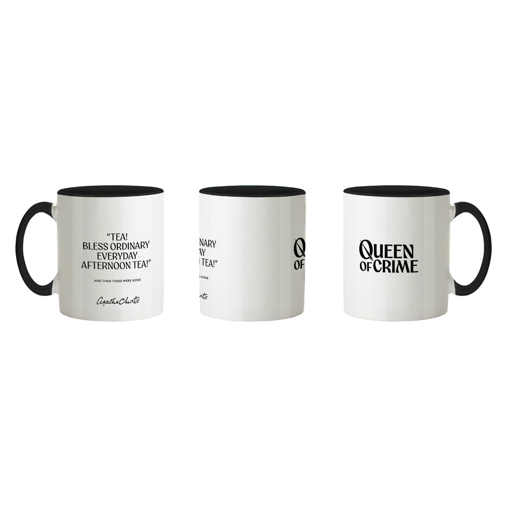 Agatha Christie 'Bless Ordinary Afternoon Tea' Mug - Ceramic (Black & White)