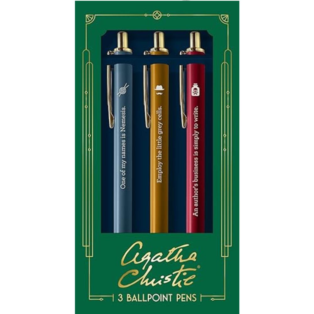 Chronicle Books Agatha Christie Pen Set – 3 Ballpoint Pens
