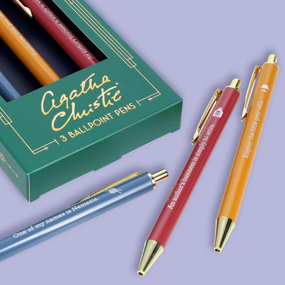 Chronicle Books Agatha Christie Pen Set – 3 Ballpoint Pens
